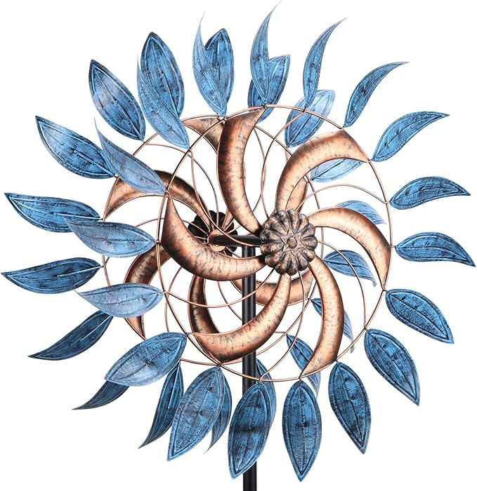 Wind Spinner Large Wind Mill Metal Outdoor Indoor Large Two-Way Wind Sculptures for Garden Patio Yard Decor