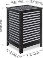 SMIBUY Double Laundry Hamper with Lid, 120L Bamboo Laundry Basket with Removable Liner Bag, 2-Section Clothes Divider Laundry Sorter for Laundry Room, Bathroom, Bedroom (Black)