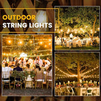 Outdoor String Lights, 150FT LED Patio Lights with 72+3 ST38 Vintage Edison Shatterproof Bulbs, Waterproof Connectable Dimmable Outside Hanging Lights for Backyard Bistro Porch Gazebo(75FTx2)