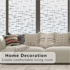 Finnez Frosted Window Film Non-Adhesive, Frosting Privacy Film for Glass Windows, Self Static-Cling Decorative Window Cling for Home Office UV Protection Cross Pattern, 23.6 x 78.7 inches