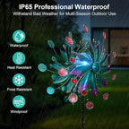 Solar Wind Spinners for Yard and Garden-60.6 Inch 360° Metal Wind Sculptures Outdoor Clearance Kinetic Windmills with Multi Color Led Glass Ball