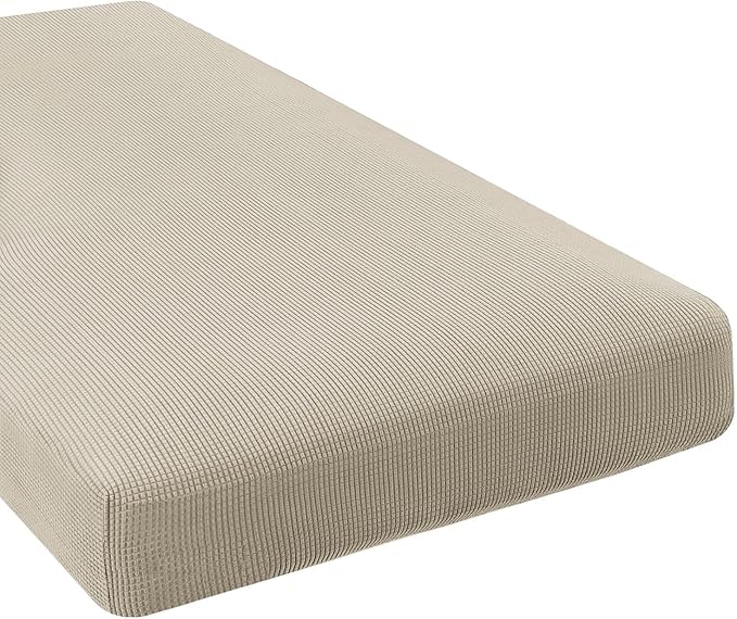 H.VERSAILTEX Super Stretch Individual Chaise Cover Sectional Couch Covers for L Shaped Sofa Both Left/Right Featuring Thick Jacquard Textured Twill Fabric (1 Piece Chaise Cover Large, Island Fossi)