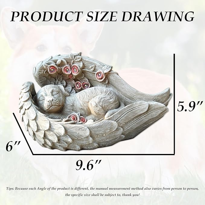 Solar Dog Garden Statues Outdoor Décor- Dog Figurines Solar LED Light Lawn Ornaments - Yard Decorations for Patio, Balcony, Backyard -Unique Birthday House Warming Gifts for Mom