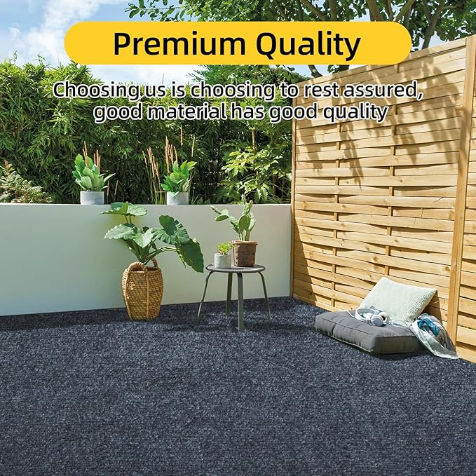 Marine Carpet,6 FT x 23 FT Dark Gray Indoor Outdoor Carpet 0.2" Thick Boat Carpet with Water-Proof TPE Backing, Non-Slide Outdoor Marine Carpet Roll for Home, Patio, Porch, Deck