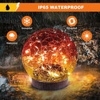 Solar Globe Lights Outdoor Waterproof-Solar Balls-Solar Garden Lights-Orbs for Outside 4 Pack Cracked Glass Ball for Lawn Patio Yard Backyard Decorations
