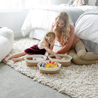 NaturalCozy 5-Piece Rectangle Storage Basket Set- Natural Cotton Rope Woven Baskets for Organizing! Small Basket for Montessori, Baby Nursery, Dog Toy Baskets, Cat Toy Box, Bathroom Organization Bin