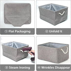 TcaFmac Organization and Storage Basket for Organizing - Large 2 Pack 16x12x12 inch Fabric Storage Cubes, Collapsible Storage Bins for Shelves Closet Gift Cloth Toy Books Baby (Grey)