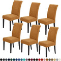 Joccun Chair Covers for Dining Room Set of 6,Dining Chair Slipcovers Stretch Dining Room Chair Covers Seat Protector,Washable Parsons Chair Cover for Home,Hotel,Banquet(Gold,6 Pack)