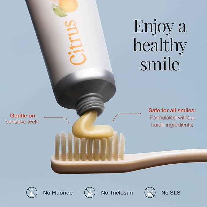 Revitin Toothpaste | Fluoride-Free Prebiotic Citrus Tooth Gel | No SLS, Gluten Free, Dye Free, GMO Free, No Sweeteners | Non-Toxic, Kid Approved, Pack of 5