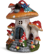 Hodao Spring Garden Mushroom Gnomes Decorations Mushroom House Ornaments Decor for Porch, Garden Yard Spring Lighting House for Outdoor Decor Birthday Gifts for Mom, Grandma,Women