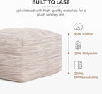 Anji Mountain 22"x22"x16" Handmade & Handcrafted Ottoman Pouf Comfortable Pouf Ottoman Foot Rest & Home Décor Accent for Living Room, Bedroom, Nursery, Kids Room, Patio