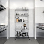 Seville Classics UltraDurable Heavy Duty NSF Solid Steel Wire Rack Storage Unit, Organizer for Garage, Warehouse, Office, Restaurant, Classroom, Kitchen, Silver, 5-Tier Shelving, 36" W x 14" D
