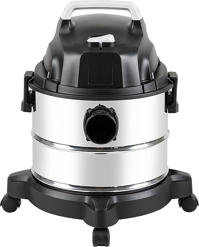 Amazon Basics Wet Dry Vacuum Cleaner, 4 gallon Shop, 3 HP Stainless Steel, Grey/Black