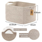 COMFY-HOMI Storage Basket for Shelves, Woven Baskets for Storage, Cotton Rope Basket for Toys,Towel Baskets, Toy Storage Organizer, Storage Cube Bin, Organization and Storage-All Brown