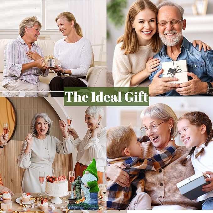 Water Pump Gnome Decorations for Yard/Lawn Outdoors Decor – Weatherproof Garden Statue – Fun Spring Summer Charming Gnomes Gifts for Women (Forest Green) and Home.