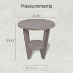 Rustic Farmhouse End Table with Storage Shelf, French Country Accent Side for Family, Dinning or Living Room, Small Spaces, Modern, Round, Vintage Blue Finish, Curved Leg
