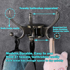 Swivel Coat Hook 2 Pack Heavy Duty Space Saving Towel Rope Hook Wall Mount Triple Swing Arms for RV Bathroom Kitchen Garage,Rustic Bronze
