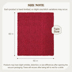 Carriediosa Chunky Knit Throw Blanket 60" X 80" Twin, 100% Hand Made Large Chenille Loop Yarn Soft Fluffy Throws for Couch Sofa Bed, Big Crochet Cozy Heavy Thick Cable Woven Blankets, Red