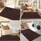 BEQHAUSE Dirt Trapper Door Mat 36" x 60", Doormat Non-Slip Entryway Rugs Washable, Dog Door Mat Stain Resistant and Absorbent Welcome Floor Mat for Front Back Door, Muddy Wet Shoes & Paws, Brown