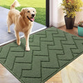 hicorfe Indoor Doormat,Front Back Door Mat Rubber Backing Non Slip Door Mats 24"x35" Absorbent Resist Dirt Entrance Doormat Inside Floor Mats for Entryway Washable Low-Profile(Green)