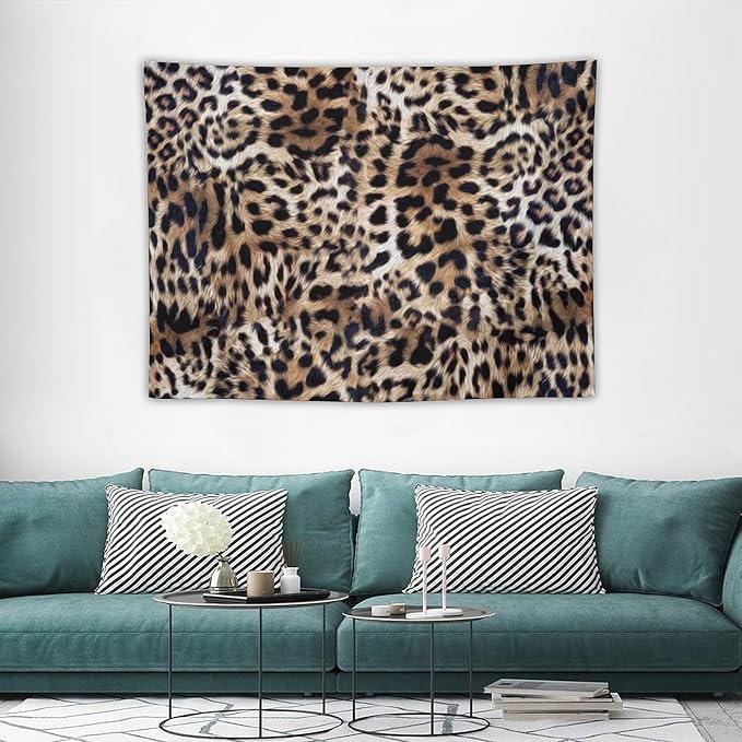 HZOHNAGO Leopard Print Tapestry Nature Wildlife Vintage Cheetah Fur Spot Animal Skin Wild Animals Spots Printed Wall Tapestry Painting Wall Hanging for Bedroom Living Room Dorm 40" W x 30" H