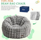 Hobestluk Bean Bag Chair Oversized Bean Bag Chair for Adults Donut-Shaped Large Bean Bag with Spacious Design for Living Room Bedroom or Reading Nook (Bubble Grey)