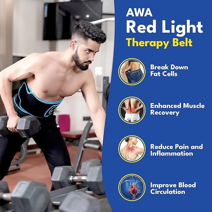 Red Light Therapy Belt with 126 High-Intensity LEDs for Targeted Relief, 660nm & 850nm Infrared Light, Heat and Vibration for Back, Waist, and Muscle Recovery, FSA HSA Eligible