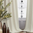 Neutral Blackout Nursery Curtains 102 Inches Long for Living Room Divider 2 Panel Weather Blocking Light Lightweight Blackout Curtains for Sliding Doorway Bedroom Darkening Tan Beige Thick Linen Drape