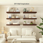 Heimlove 24 x 12 Inch Deep Floating Shelves Wall Mounted with Invisible Brackets,Storage Hanging Shelf for Wall Decor in Bathroom, Bedroom, Kitchen, Living Room, Office Set of 1 (Rustic Brown)