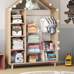5 Tier Closet Hanging Organizer, Clothes Hanging Shelves with 4 Hanging Hooks 5 S Hooks, Wire Storage Basket Bins, for Clothing Sweaters Shoes Handbags Clutches Accessories Patent Design-White