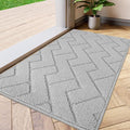 hicorfe Indoor Doormat,Front Back Door Mat TPR Backing Non Slip Mats 20"x31.5" Absorbent Resist Dirt Entrance Doormat Inside Floor for Entryway Washable Low-Profile(Light Grey)