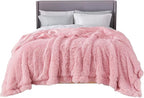 Bedsure GentleSoft Fluffy Pink Blankets Queen Size for Bed, Thick Sherpa Faux Fur Fleece Fuzzy Plush Winter Warm Heavy Soft Full Queen Blankets, Bedroom Decor Pink Gifts Cozy Gifts for Women, 90x90