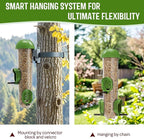 LONA Bird Feeders for Outdoors, Tube Feeder Weatherproof with Multiple Hanging Methods, Wild Bird Feeding Silo for Outside, 3 Port