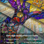 Lunerfex Tree of Life Tapestry Stained Glass Tapestry Wall Decor Tapestries for Bedroom Art Tapestries Wall Hanging for Bedroom Living Room Glass-Tree-02 60"x80"