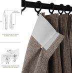 150 Inches Extra Wide Room Divider Draperies, Pinch Pleat Drapes, Absolutely Blackout Sliding Door Drapery, Total Privacy Ceiling Track Curtains, 150" W by 102" L, Light Coffee (1 Panel)