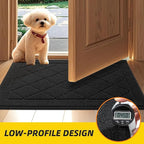 JSEI Dirt Trapper Door Mat 32"x48", Non-Slip Washable Entryway Mats, Dog Door Mat, Stain Resistant and Absorbent Floor Mats, Low Profile Welcome Mat for Front Back Door, Black