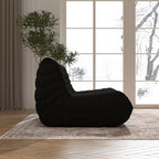 Bean Bag Chair, Loveseat Fireside Chair Bean Bag Sofa Large Bean Bag Chair for Adults, 2 Seater Bean Bag Chairs for Teens with High Density Comfortable Foam, Bean Bag for Living Room, Bedroom (Black)