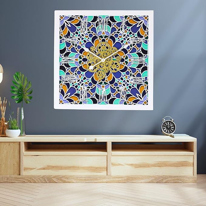 The Gears Clock Wall Clock Italy Collection with Moving Gears (Tramonti, 24 inches (60 cm))