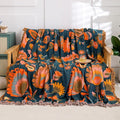 Snycler Boho Throw Blanket for Bed, 100% Organic Cotton Muslin Soft Throw-Orange Boho Floral Farmhouse Rustic Spring Summer Fall Decor Blanket for Couch Sofa Quilt and Gift, 60" x 80"