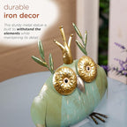 Alpine Corporation MCC808HH Metal Owl Queen, Whimsical Animal Outdoor Décor for Patio, Lawn & Garden, 8"H, Multicolor
