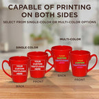 DISCOUNT PROMOS Custom Glossy Ceramic Latte Coffee Mug 12 oz. Set of 100, Personalized Bulk Pack - Perfect for Tea, Espresso, Cappuccino, Hot Cocoa - Red