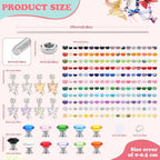 380pcs Beaded Garden Stake, DIY Butterfly Fairy Wand Garden Stake Kit with 10IN Threaded Rod Crystal Stopper Top Large Holes Beads Butterfly Decoration Pendants Outdoor Fairy Garden kit