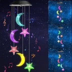 Toodour Solar Wind Chimes, Color Changing Wind Chimes Moon and Star, LED Decorative Mobile, Gift for Mom Grandma, Waterproof Outdoor Moon Star Light for Garden, Patio, Yard, Window Outdoor Decor
