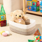 Small Storage Baskets for Organizing | Closet Organizer Bins | Shelf Toy Basket | Woven Rope Baskets | Cube Decorative Box | Shallow Basket |11.5x7.5x4.7”| 4 Packs Gradient Brown