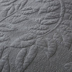 MarCielo 3-Piece 100% Cotton Oversized Bedspread Lightweight Quilt Coverlet Embroidery Farmhouse Bedding Set T0 (Dark Grey, Oversized King (118"x106"))