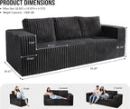 Modular Sectional Sofa 3-Seater Modular Couch with Deep Seat Memory Foam Cloud Chair with Pillows Oversized Sectional Sofa for Living Room Bedroom (Strip Grey, 3-Seater)