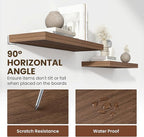48 Inch Floating Shelves, 12 Inch Deep Floating Shelves for Wall, Floating Shelf with Invisible Brackets, Deep Shelves for Bathroom, Bedroom, Living Room, 1 Pack, Walnut