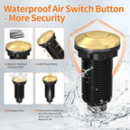 Joinfworld Garbage Disposal Air Switch Kit Waterproof Garbage Disposal Button Kit with Long Garbage Disposal Switch Brushed Brass/Brushed Champagne - UL Listed
