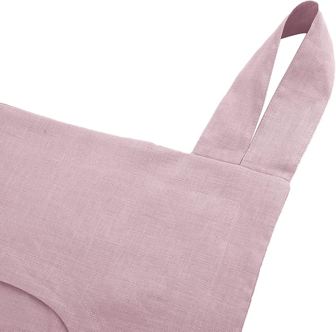 Amazhiyu 100% Linen Door Hanging Laundry Hamper Bag, 19x27 Inches Pink