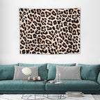 HZOHNAGO Leopard Print Tapestry Rustic Brown Leopard Wild Animal Printed Wall Tapestry Painting Wall Hanging for Bedroom Living Room Dorm 40" W x 30" H